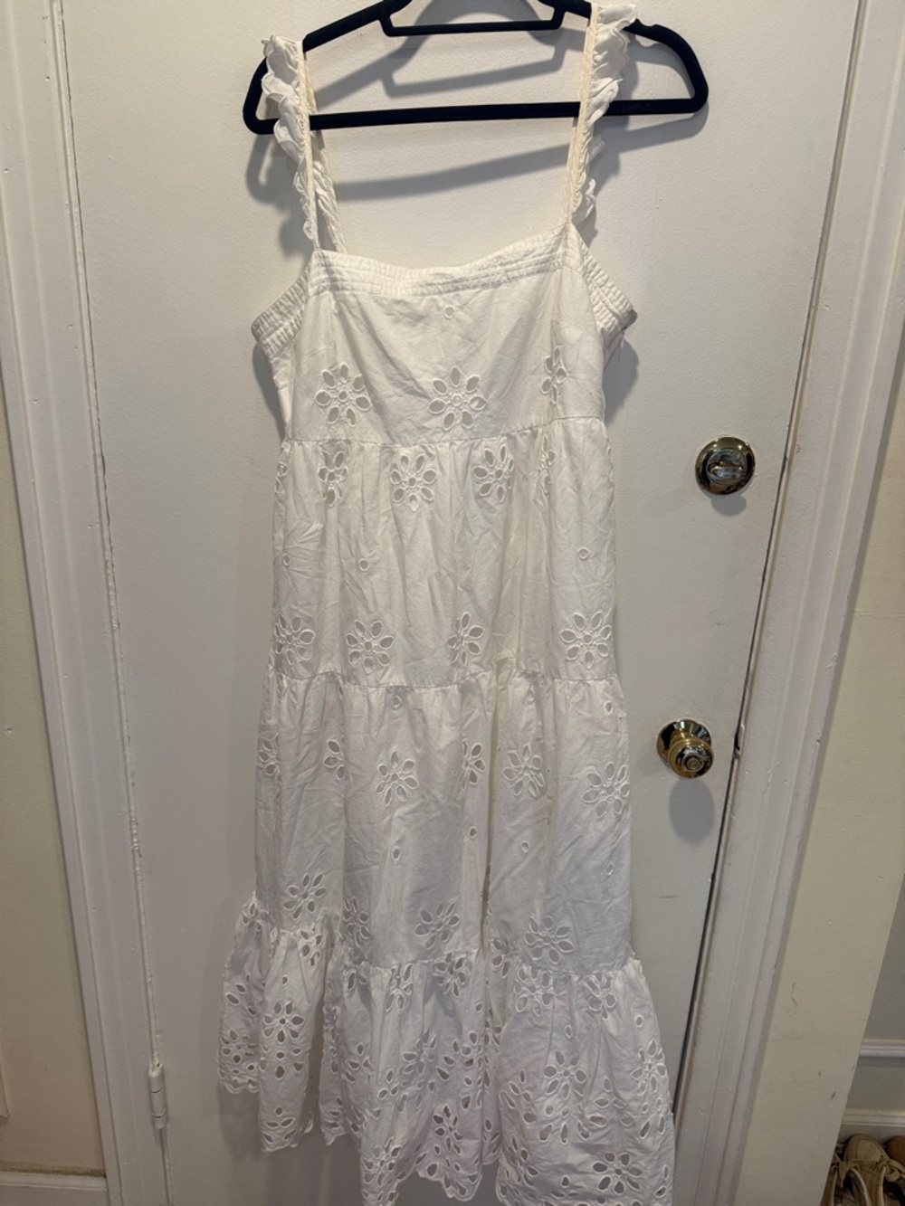 J.CrewWhite cotton Eyelet Tiered Sundress -